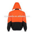 flame-retardant high visibility jacket with stickers to polybags, certifications for reference